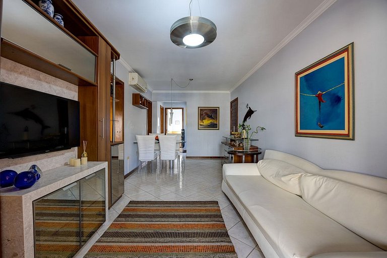 400mpraia/Ar-sala e quarto/Churrasqueira na Sacada