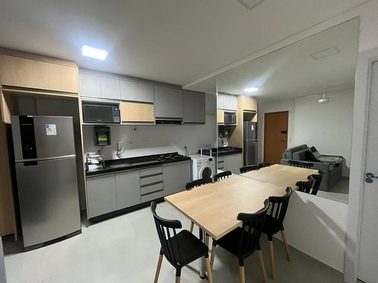 Central novo 2 quartos com Ar-Cond e home office