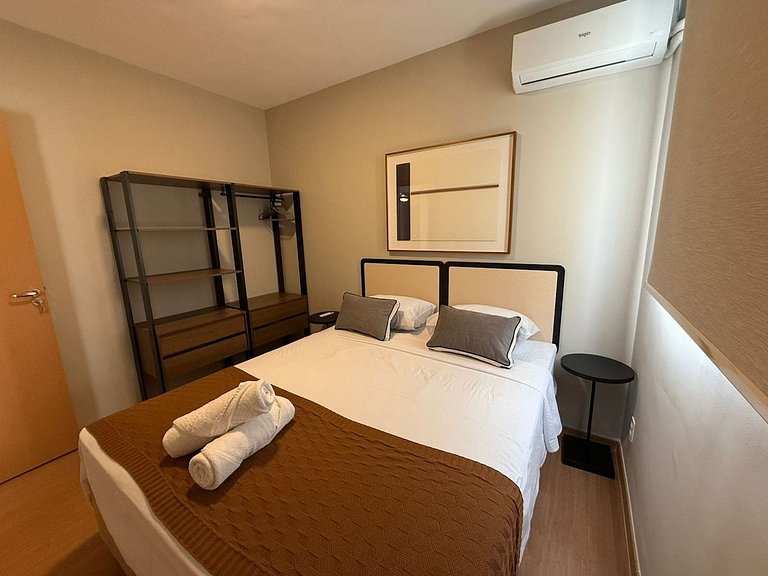 Gleba Novo | 2 Quartos com Ar-Q/F + Churrasqueira