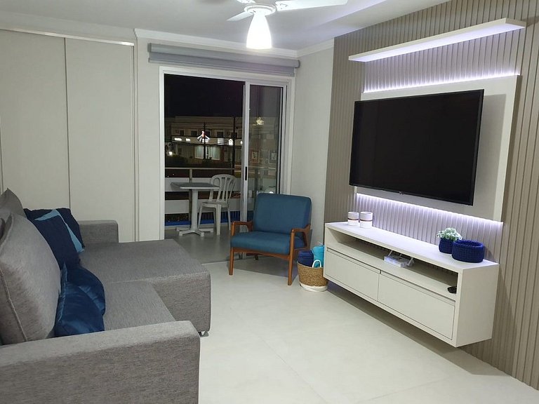 Vista mar lateral |Ar nos 2 quartos |100m da praia