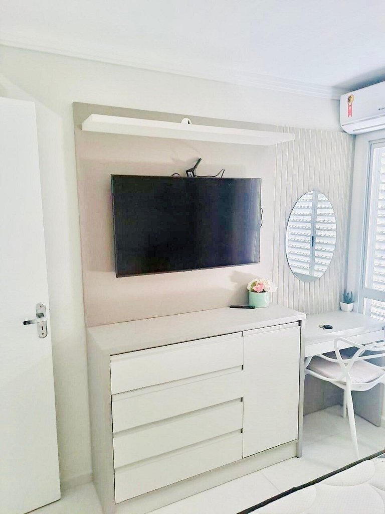 Vista mar lateral |Ar nos 2 quartos |100m da praia