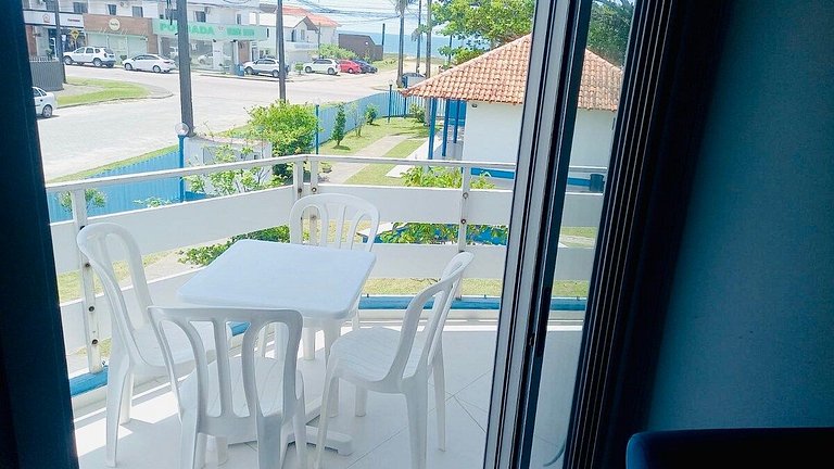 Vista mar lateral |Ar nos 2 quartos |100m da praia