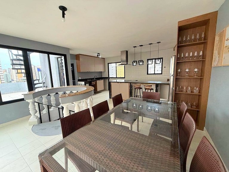 Triplex 100m da praia Aviação |Vista Mar e Churras